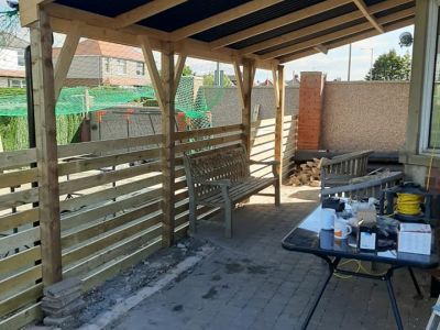 Patio Lean-to & Ranch Fencing